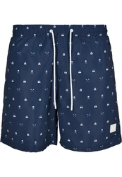 URBAN CLASSICS Badeshorts PatternSwim Shorts Dunkelblau/Blau