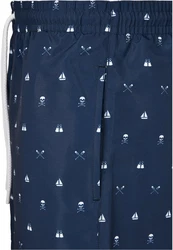 URBAN CLASSICS Badeshorts PatternSwim Shorts Dunkelblau/Blau