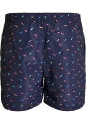 URBAN CLASSICS Badeshorts PatternSwim Shorts Dunkelblau/Rot/Mischfarben