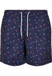 URBAN CLASSICS Badeshorts PatternSwim Shorts Dunkelblau/Rot/Mischfarben