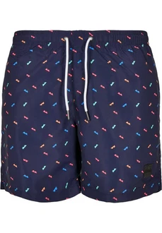 URBAN CLASSICS Badeshorts PatternSwim Shorts Dunkelblau/Rot/Mischfarben URBAN CLASSICS Badeshorts PatternSwim Shorts Dunkelblau/Rot/Mischfarben