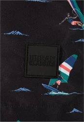 URBAN CLASSICS Badeshorts PatternSwim Shorts Schwarz/Dunkelblau/Mischfarben