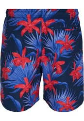 URBAN CLASSICS Badeshorts PatternSwim Shorts blau/rot (TB2679)