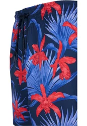URBAN CLASSICS Badeshorts PatternSwim Shorts blau/rot (TB2679)