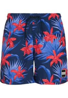 URBAN CLASSICS Badeshorts PatternSwim Shorts blau/rot (TB2679)