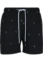 URBAN CLASSICS Badeshorts Embroidery Swim Shorts Dunkelblau/Schwarz/Blau