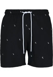 URBAN CLASSICS Badeshorts Embroidery Swim Shorts Dunkelblau/Schwarz/Blau