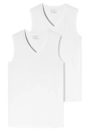 Unterhemd 2er-Pack - 95/5 - Organic Cotton (Spar-Set, 2-St) Unterhemd / Tanktop - Baumwolle - Tiefer V-Aussschnitt, Perfekter Sitz