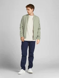 Jack & Jones Leichte Bomber Jacke College Übergangs Blouson JJERUSH Khaki/Dunkelgrün/Grün/Hellgrün