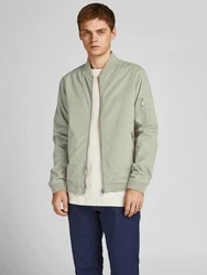 Jack & Jones Leichte Bomber Jacke College Übergangs Blouson JJERUSH Khaki/Dunkelgrün/Grün/Hellgrün