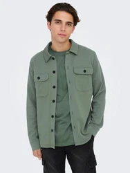 ONLY & SONS Langarmhemd New Kodyl ONSNEWKODYL OVERSHIRT SWEAT NOOS Dunkelgrün/Grün/Hellgrün