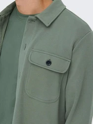 ONLY & SONS Langarmhemd New Kodyl ONSNEWKODYL OVERSHIRT SWEAT NOOS Dunkelgrün/Grün/Hellgrün