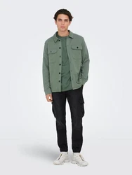 ONLY & SONS Langarmhemd New Kodyl ONSNEWKODYL OVERSHIRT SWEAT NOOS Dunkelgrün/Grün/Hellgrün