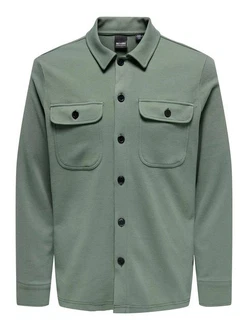 ONLY & SONS Langarmhemd New Kodyl ONSNEWKODYL OVERSHIRT SWEAT NOOS Dunkelgrün/Grün/Hellgrün