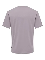 ONLY & SONS Rundhalsshirt ONSLAMER LIFE REG LOGO SS TEE Lila/Rosa