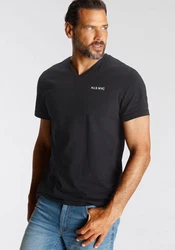 H.I.S V-Shirt (3-er Pack) Slim Fit Grau/Dunkelblau/Weiß