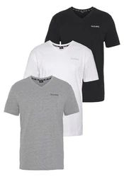 H.I.S V-Shirt (3-er Pack) Slim Fit Grau/Dunkelblau/Weiß
