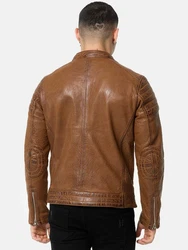 Tazzio Lederjacke A803 Herren Echtleder Braun/Dunkelbraun