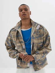 OSSY HOMER Jeansjacke Beige/Blau/Khaki
