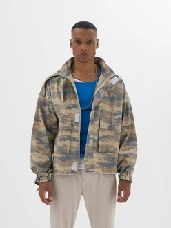 OSSY HOMER Jeansjacke Beige/Blau/Khaki