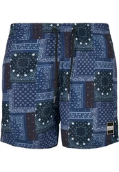 URBAN CLASSICS Badeshorts PatternSwim Shorts Dunkelblau/Blau