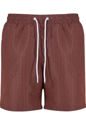 URBAN CLASSICS Badeshorts PatternSwim Shorts Braun/Orange/Dunkelrot/Bordeaux