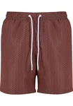 URBAN CLASSICS Badeshorts PatternSwim Shorts Braun/Orange/Dunkelrot/Bordeaux