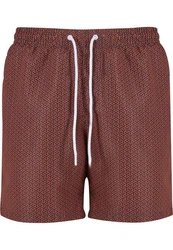 URBAN CLASSICS Badeshorts PatternSwim Shorts Braun/Orange/Dunkelrot/Bordeaux