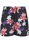 URBAN CLASSICS Badeshorts PatternSwim Shorts Lila/Rosa/Dunkelblau
