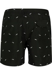 URBAN CLASSICS Badeshorts Embroidery Swim Shorts Schwarz/Dunkelgrün