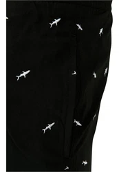 URBAN CLASSICS Badeshorts Embroidery Swim Shorts Schwarz/Dunkelgrün