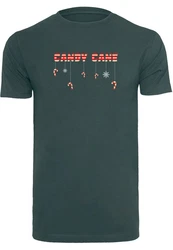 Merchcode T-Shirt Round Neck Grau/Dunkelgrün