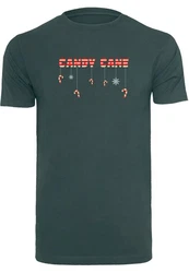 Merchcode T-Shirt Round Neck Grau/Dunkelgrün