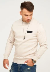 Jack & Jones Sweatshirt POPS SWEAT CREW NECK Beige/Khaki/Weiß
