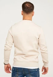 Jack & Jones Sweatshirt POPS SWEAT CREW NECK Beige/Khaki/Weiß