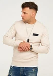 Jack & Jones Sweatshirt POPS SWEAT CREW NECK Beige/Khaki/Weiß