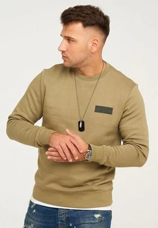 Jack & Jones Sweatshirt POPS SWEAT CREW NECK Dunkelgrün/Khaki/Beige