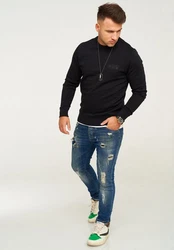 Jack & Jones Sweatshirt POPS SWEAT CREW NECK Schwarz