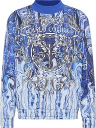 CARLO COLUCCI Sweatshirt Dematte Hellblau/Blau