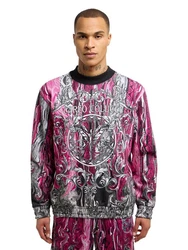 CARLO COLUCCI Sweatshirt Dematte Lila/Schwarz/Hellblau/Rosa/Orange
