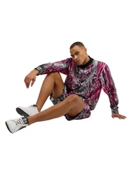 CARLO COLUCCI Sweatshirt Dematte Lila/Schwarz/Hellblau/Rosa/Orange