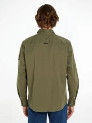 Calvin Klein Jeans Langarmhemd Monologo Badge Relaxed Shirt Dunkelgrün