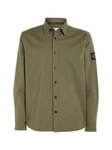 Calvin Klein Jeans Langarmhemd Monologo Badge Relaxed Shirt Dunkelgrün