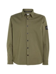 Calvin Klein Jeans Langarmhemd Monologo Badge Relaxed Shirt Dunkelgrün