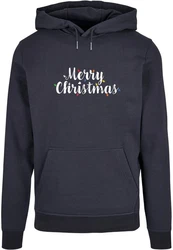 Merchcode Kapuzensweatshirt Ladies Merry Christmas Lights Box Tee Dunkelblau/Dunkelgrau/Grau