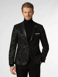 Finshley & Harding London Sakko Brixdon Schwarz/Bordeaux/Dunkelrot