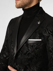 Finshley & Harding London Sakko Brixdon Schwarz/Bordeaux/Dunkelrot