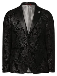Finshley & Harding London Sakko Brixdon Schwarz/Bordeaux/Dunkelrot