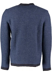 OS-Trachten Strickjacke Fudei Hellblau/Dunkelblau/Blau