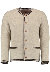 OS-Trachten Strickjacke Fudei Beige/Braun/Khaki/Dunkelrot